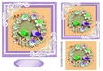Pretty  birds with flowers 7x7 topper (purple)