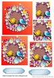 Pretty birds with flowers pyramids (orange)
