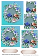 Pretty birds with flowers pyramids (blue)