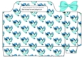 Pretty blue birds with bow tote gift bag