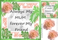 ALWAYS MY MUM FOREVER MY FRIEND peach roses 8x8