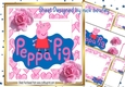 lovely peppa pig with pink roses 8x8 mini kit