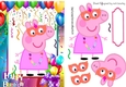 Peppa pigs birthday wih balloons A5