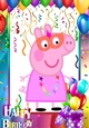 Peppa pigs birthday wih balloons A4