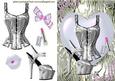 Gorgeous Silver Basque & Shoe in Fantasy Colours White