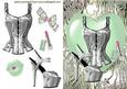 Gorgeous Silver Basque & Shoe in Fantasy Colours Peppermint