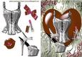Gorgeous Silver Basque & Shoe in Fantasy Colours Brown