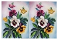 2 Pretty toppers of A5 Pansies (two)