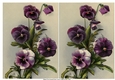 2 Pretty toppers of A5 lilac and purple pansies (two)