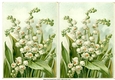 2 Pretty toppers of A5 lily of the valley flowers (two)