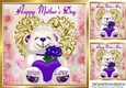 Lovely purple bear heart and roses for MOTHERS DAY 8x8