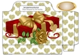 Pretty gold rose and letters on a gold heart tote gift bag