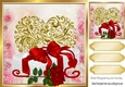 Pretty red rose and letters on a gold heart 8x8
