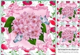 pretty pink shades of flowers and butterflies 8x8