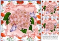 pretty peach shades of flowers and butterflies 8x8