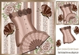 pretty vintage brown basque with roses and lace 8x8
