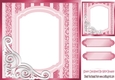 fancy pink lace ornate corner card front 8x8