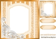 fancy gold lace ornate corner card front 8x8