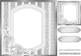 fancy silver lace ornate corner card front 8x8