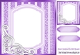 fancy purple lace ornate corner card front 8x8