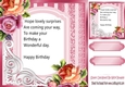 fancy pink lace ornate corner card front 8x8 with insert two