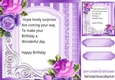 fancy purple lace ornate corner card front 8x8 with insert (two)