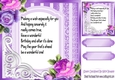 fancy purple lace ornate corner card front 8x8 with insert (three)