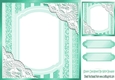 Pretty lace corners turq ornate card front 8x8
