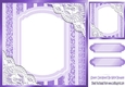 Pretty lace corners purple ornate card front 8x8