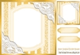 Pretty lace corners gold ornate card front 8x8
