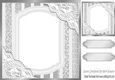 Pretty lace corners silver ornate card front 8x8