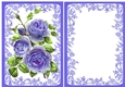 pretty roses with buds with insert in ornate A5 frame