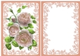 pretty peach roses with insert in ornate A5 frame