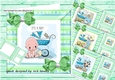 4 cute baby boys 8x8 card fronts in stripe mini kit