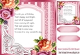 Cute little kitty with roses 8x8 frame insert/card front