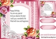 Classy Lady with roses 8x8 frame card front with insert/verse/topper