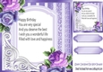 purple roses 8x8 frame card front with insert/verse/topper