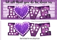 Lovely heart sentiment DL Long Card in purple