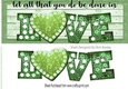 Lovely heart sentiment DL Long Card in green