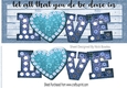 Lovely heart sentiment DL Long Card in blue