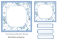 pretty blue floral card fronts/topper 7x7 card front