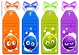 4 Toony Happy Face Book Markers/Toppers (three)