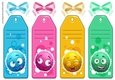 4 Toony Happy Face Book Markers/Toppers (four)