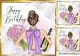 Birthday Girl Celebrations 8x8 Purple