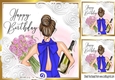 Birthday Girl Celebrations 8x8 Blue