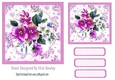 Pretty pink and white flowers in floral frame 7x7