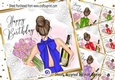 4 Lovely Birthday Girl Celebrations 8x8 CARD FRONTS MINI KIT