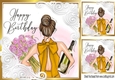 Birthday Girl Celebrations 8x8 Gold