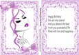 Glamour Girl In Lilac With Pretty Bows A5/Insert