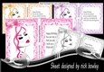 4 Lovely Glamour Girls In Colours With Bows A5 Card, Mini kit